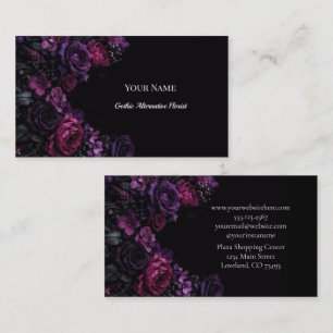 Carte De Visite Fleuriste alternative gothique florale sombre