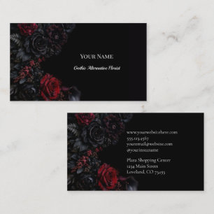 Carte De Visite Fleuriste alternative gothique florale sombre