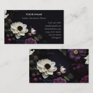 Carte De Visite Fleuriste alternative gothique florale sombre
