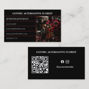 Carte De Visite Fleuriste alternative victorienne gothique