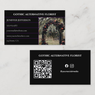 Carte De Visite Fleuriste alternative victorienne gothique