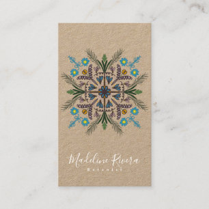 Carte De Visite Fleuriste botanique Yoga Verdure Mandala Kraft