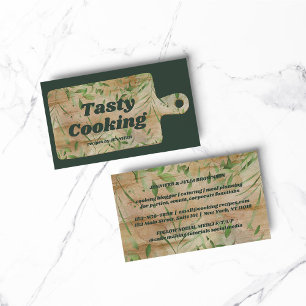 Carte De Visite Fleuriste Boucherie Boulangerie Cuisine chef vert