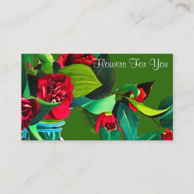 Carte De Visite Fleuriste boutique fleurs pour You Camellia art (Devant)