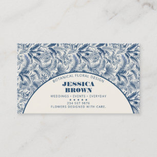 Carte De Visite Fleuriste Concepteur Floral Bleu Botanique
