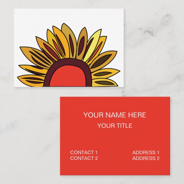 Carte De Visite Fleuriste de tournesol (Devant / Derrière)