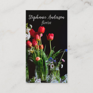 Carte De Visite Fleuriste Élégant