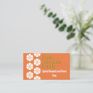 Carte de visite Fleuriste Fleur de Daisy Rétro