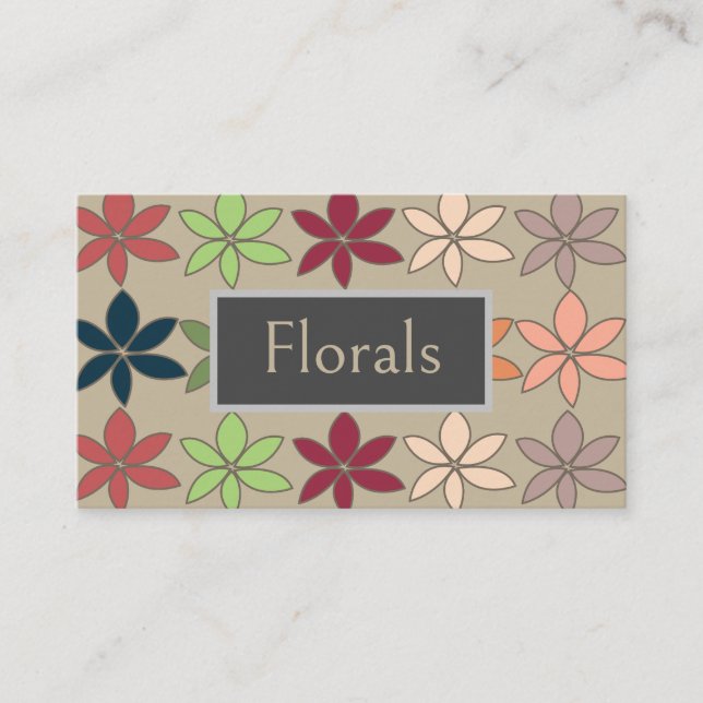 Carte De Visite Fleuriste Floral Coloré (Devant)