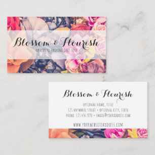 Carte De Visite Fleuriste moderne à la mode et boutique de roses