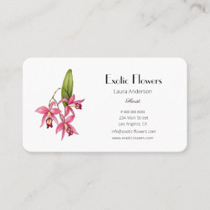 Carte de visite fleuriste Orchidée fleur tropicale