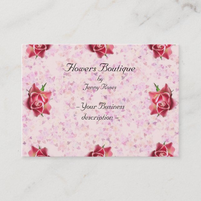 Carte de visite fleuriste rose (Devant)