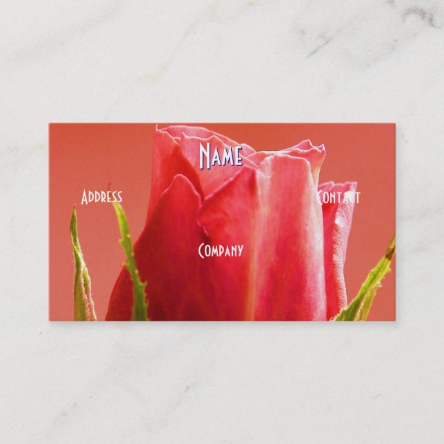 Carte De Visite Fleuriste - Rose rose (Devant)