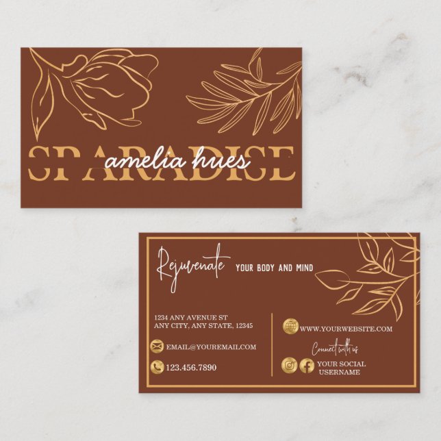 Carte de visite Fleuriste | Terre cuite (Devant / Derrière)