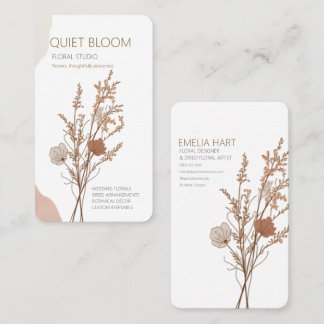 Carte De Visite Fleuriste Vertical Minimaliste de Fleurs Sauvages 