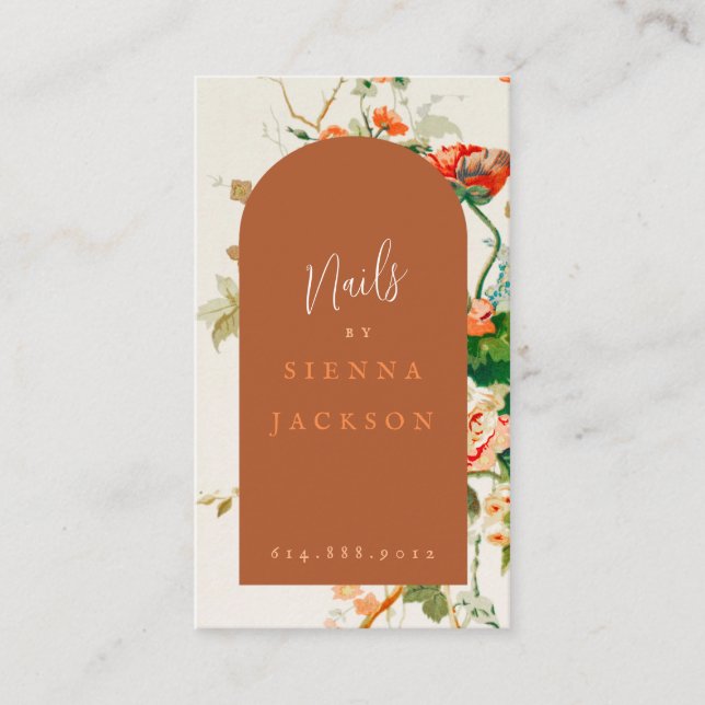 Carte de visite fleuriste Vintage Arch rouille (Devant)
