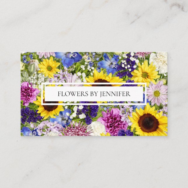 Carte De Visite Fleuristes, Organisateurs de fleurs, Producteurs P (Devant)