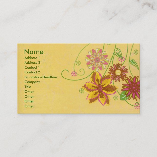 Carte De Visite Fleurs (Devant)