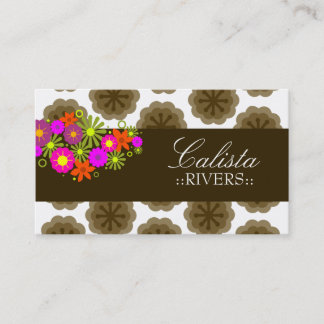 CARTE DE VISITE FLEURS 311-RETRO| RETOUR BLANC