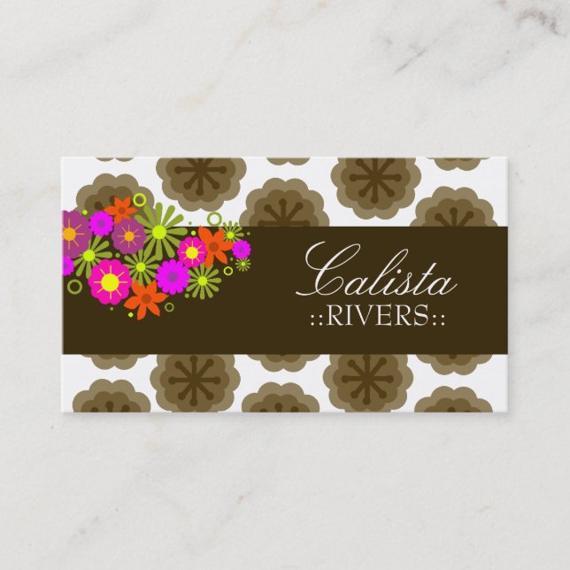 CARTE DE VISITE FLEURS 311-RETRO| RETOUR BLANC (Devant)