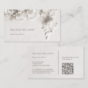 Carte De Visite Fleurs 3D sculpturales en ivoire