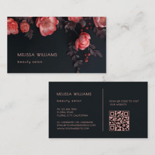 Carte De Visite Fleurs 3D sculpturales foncées