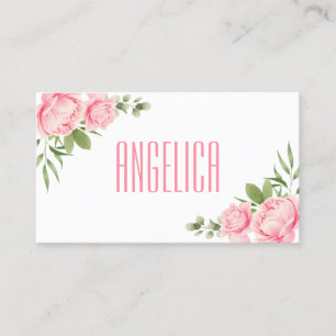 Carte De Visite Fleurs à la mode de rose de rose d'aquarelle