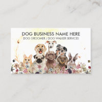 Fleurs Aquarelle Garde d'animaux Promeneur chiens