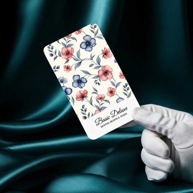 Carte de visite Fleurs Aquarelle Vintage (Créateur téléchargé)