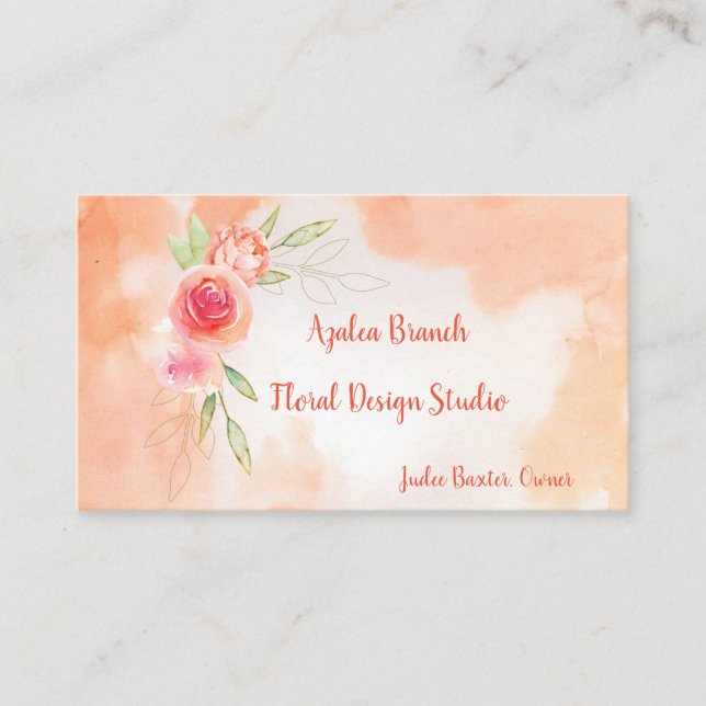 Carte De Visite Fleurs aquarelles (Devant)