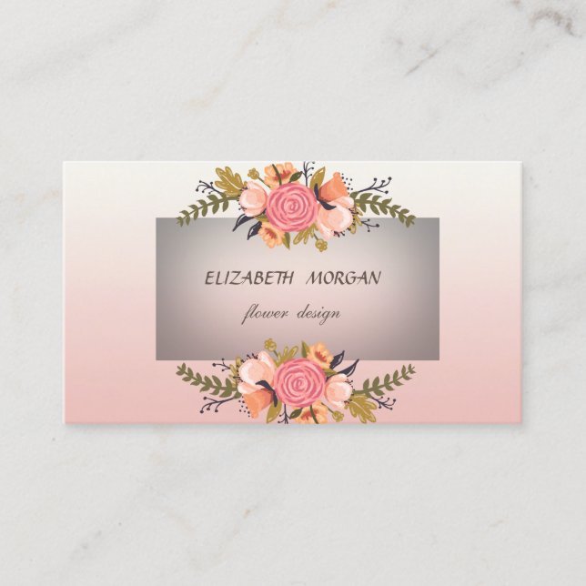 Carte De Visite Fleurs Aquarelles Modernes Élégantes (Devant)