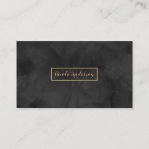 Carte De Visite Fleurs aquarelles noires et or Glam élégant modern