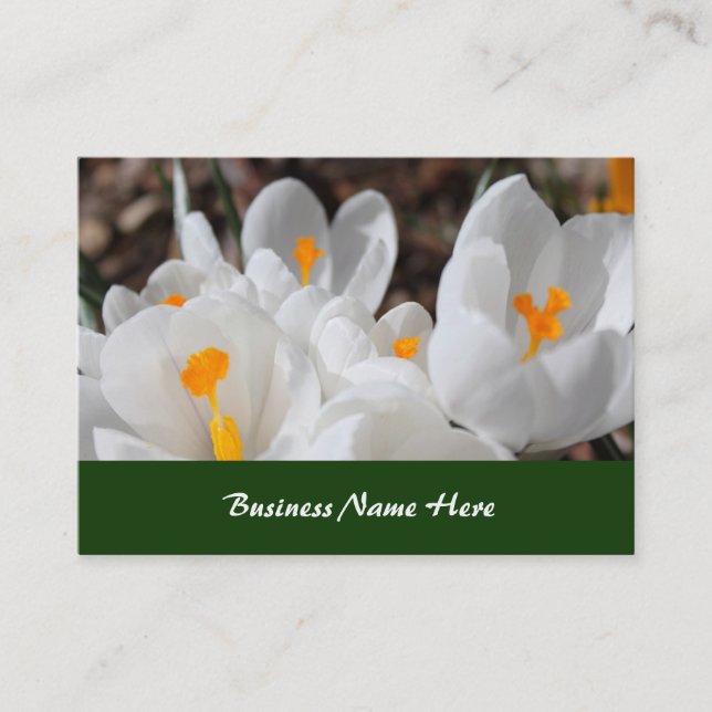 Carte De Visite fleurs blanches de printemps (Devant)