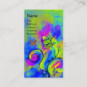 CARTE DE VISITE FLEURS BLANCHES ET BOUTEILLE D'OR