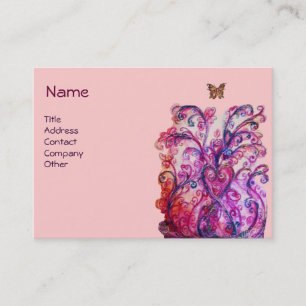 Carte De Visite FLEURS BLANCHES rouge vif rose violet blanc violet