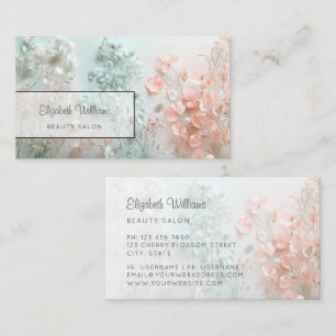 Carte De Visite Fleurs Bohème Pastel 3D