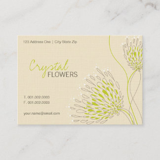 Carte De Visite Fleurs Chrysanthème Vert Élégant Chic Floral