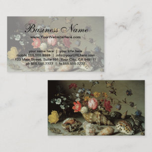 Carte De Visite Fleurs, coquillages et insectes Balthasar van der 