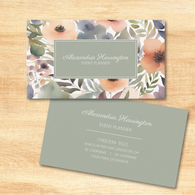 Carte De Visite Fleurs country modernes (Créateur téléchargé)