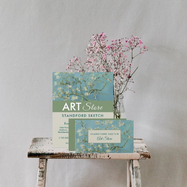 Carte De Visite Fleurs d'amandes, Van Gogh, Boutique de fourniture (Créateur téléchargé)