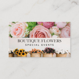 Carte De Visite Fleurs dans les pots   Beau Rose