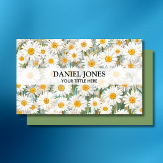 Carte De Visite Fleurs d'aquarelle Code QR Logo Fleur Photo