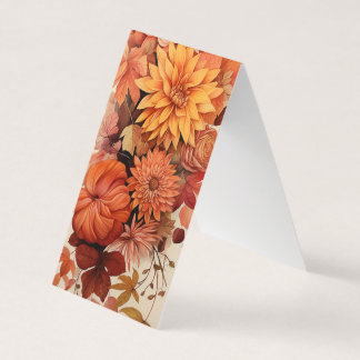 Carte De Visite Fleurs d'automne Plier Signet Marqueurs de livres