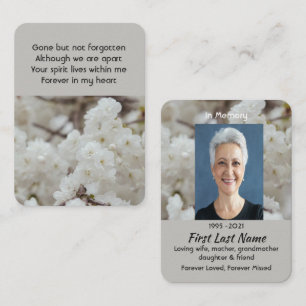 Carte De Visite Fleurs de cerisier blanc Mémorial Pocket Keepsake