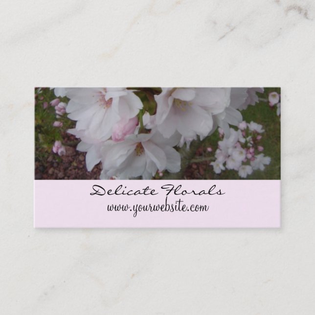 Carte De Visite Fleurs de cerisier délicates (Devant)