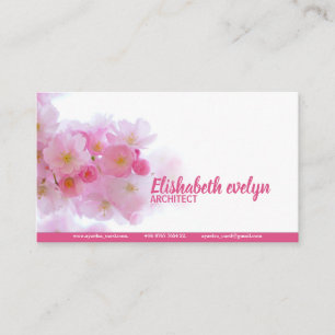 Carte De Visite fleurs de cerisier rose branche fleurs