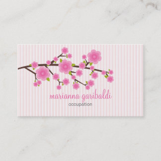 Carte De Visite Fleurs de cerisier roses Girly personnalisées
