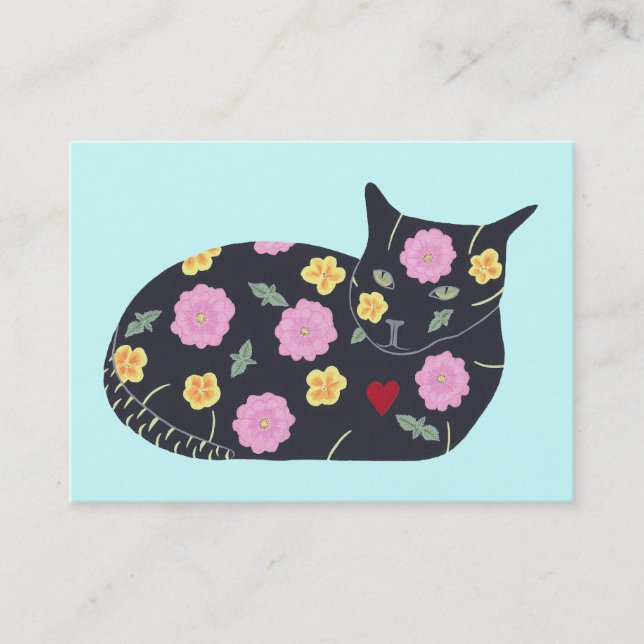 Carte De Visite Fleurs De Chat Noir Les Chats Plante Peuvent Mange (Devant)