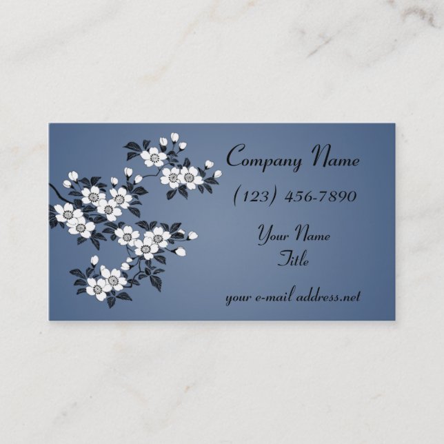 Carte De Visite Fleurs de cornouiller (Devant)