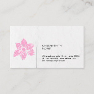 Carte De Visite Fleurs de fleuriste rose